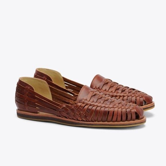 Nisolo Leather Sandal Huarache‎ Men's BRANDY MSRP $150 NIB - Picture 2 of 9